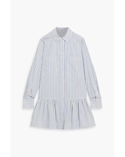 Jonathan Simkhai White Polina Striped Cotton Oxford Mini Shirt Dress