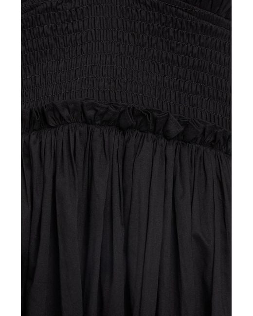 Maje Black Embellished Cotton Midi Dress