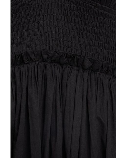 Maje Black Embellished Cotton Midi Dress