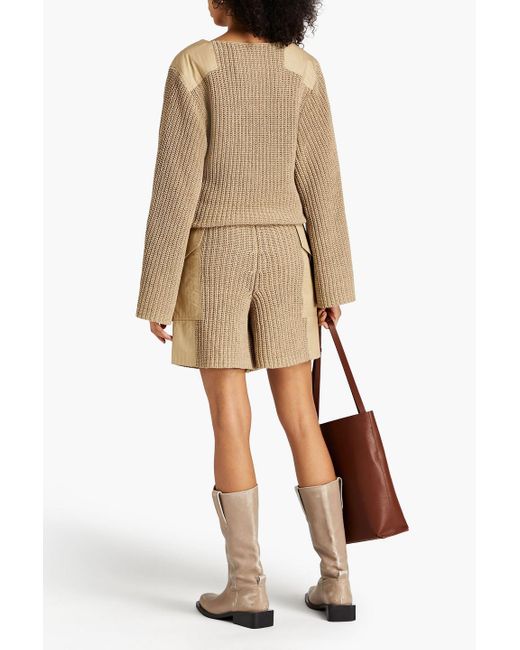 By Malene Birger Natural Kali Twill-paneled Knitted Sweater