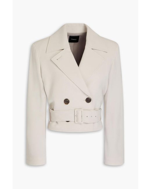Theory Natural Cropped Crepe Jacket