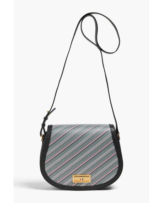 Thom Browne Black Striped Textured-Leather Cross-Body Bag