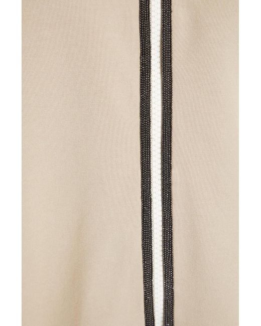 Brunello Cucinelli Natural Bead-embellished French Cotton-blend Terry Jacket