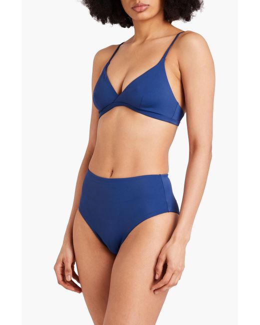 Onia Blue Malin Triangle Bikini Top
