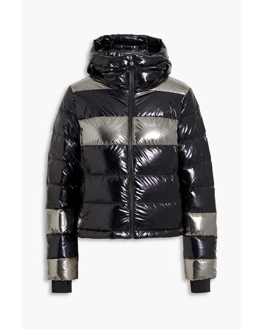 Perfect Moment Black Quilted Metallic Ski Jacket