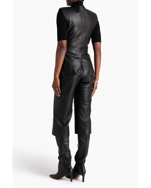 Veronica Beard Black Tamara Leather Vest