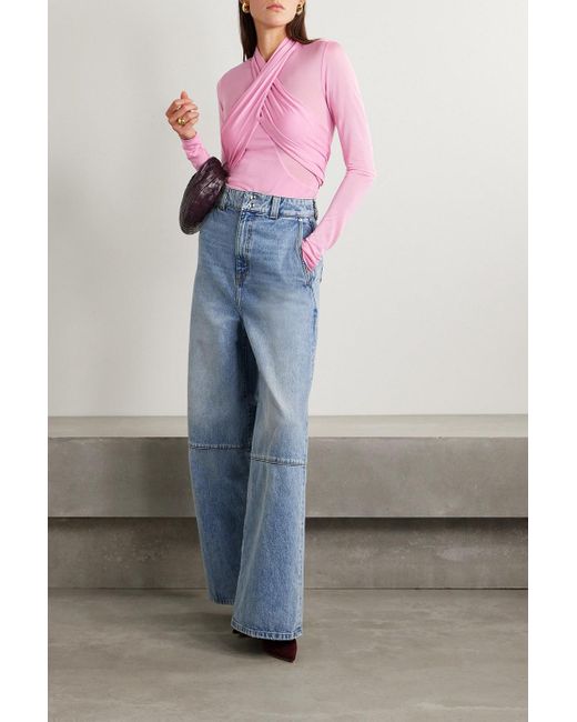 Isabel Marant Pink Resly Draped Stretch-jersey Top