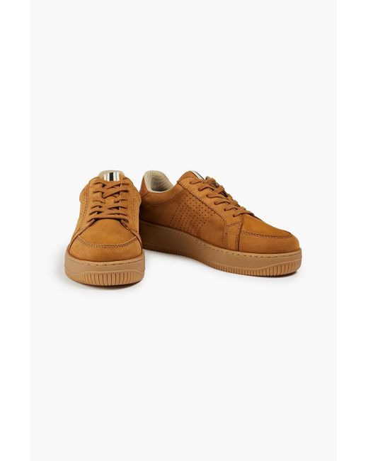 Ba&sh Cuba Perforated Suede Sneakers in Brown | Lyst Canada