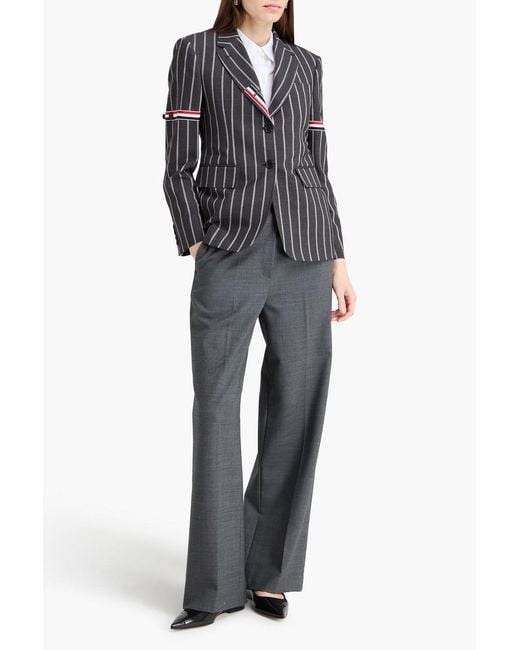Thom Browne Black Striped Wool Blazer