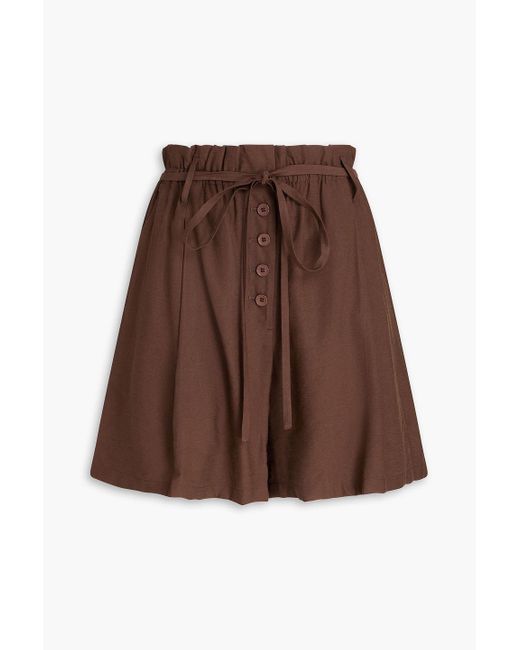 A.Emery Brown Cora Belted Twill Shorts
