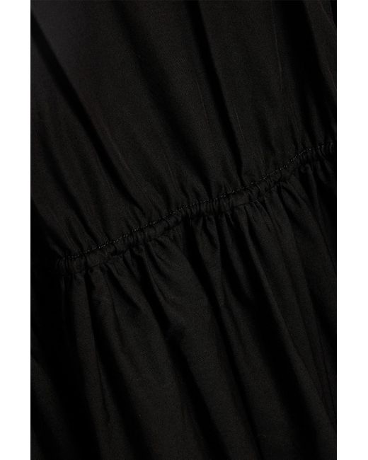 Rosetta Getty Black Gathered Cotton-poplin Dress