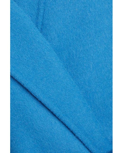 Diane von Furstenberg Blue Eunice Wool-felt Hooded Coat