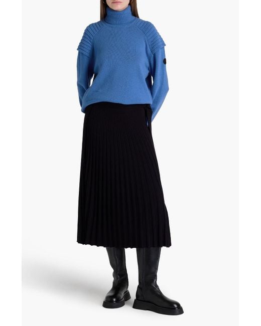 Fusalp Blue Wool And Cashmere-blend Turtleneck Sweater