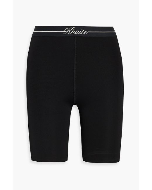 Khaite Black Melba Stretch-knit Shorts