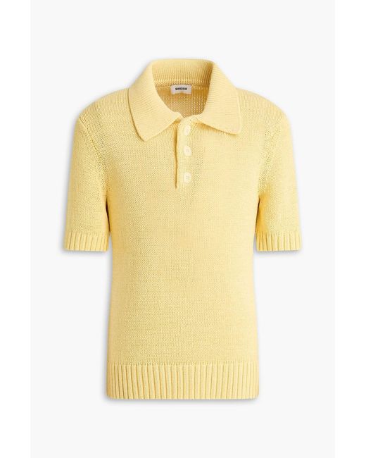 Sandro Yellow Cotton-Blend Polo Shirt for men