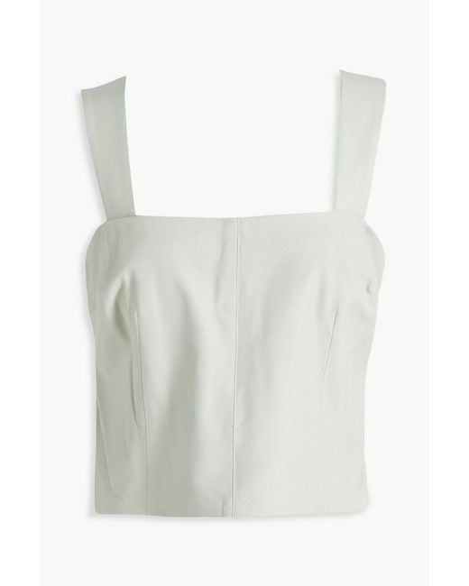 Vince White Cropped Leather Top