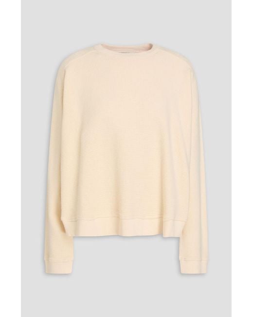 YMC White Waffle-knit Cotton Sweatshirt