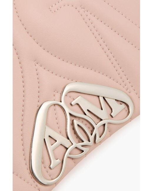 Alexander McQueen Pink The seal schultertasche aus gestepptem leder