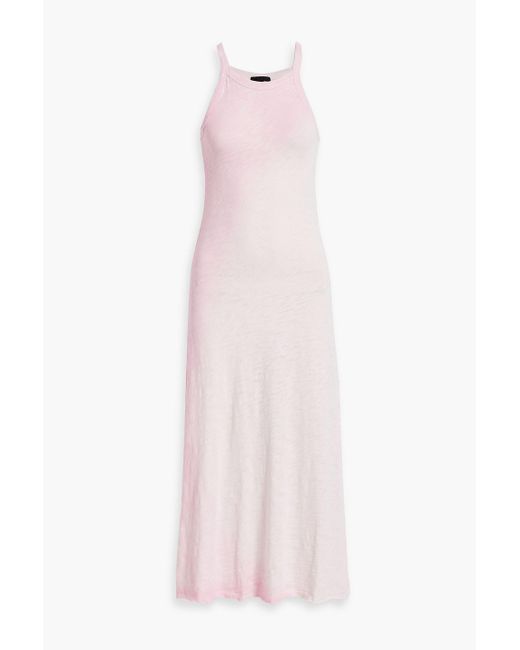 ATM Pink Dégradé Slub Cotton-jersey Midi Dress