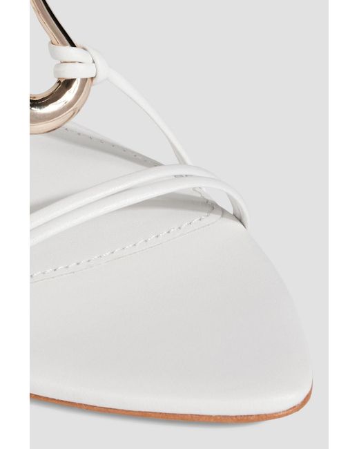 Aje. White Leda Embellished Leather Sandals