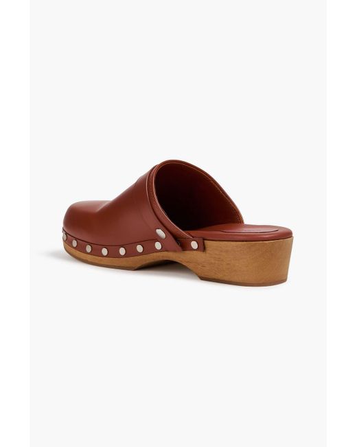 Isabel Marant Brown Thalie Studded Leather Clogs
