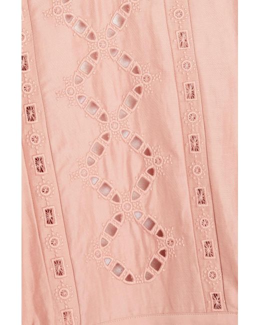 Ba&sh Pink Bacary Cutout Broderie Anglaise Top