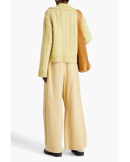 Holzweiler Yellow Cable-knit Cardigan