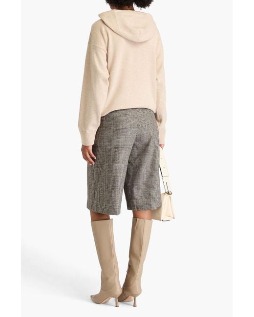 Vince Gray Prince Of Wales Checked Wool-Blend Tweed Shorts