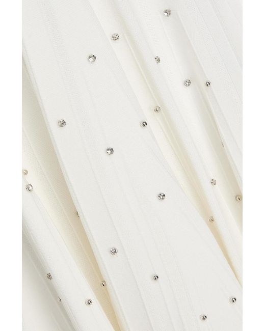 Jonathan Simkhai White Embellished Jacquard-knit Mini Dress