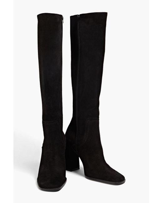 By Far Black Tia Suede Knee Boots