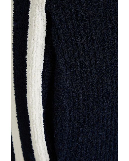 Maison Margiela Blue Ribbed Bouclé-knit Wide-leg Pants
