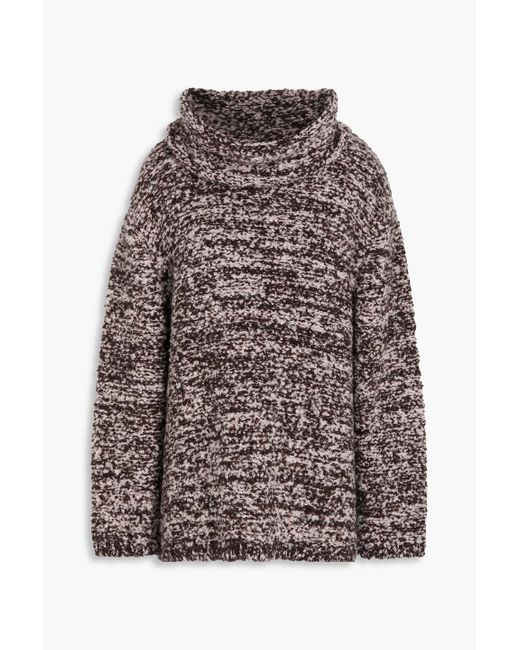 The Elder Statesman Brown Teddy Mélange Bouclé-Knit Turtleneck Sweater