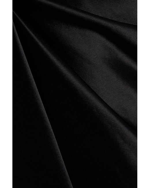 By Malene Birger Black Leviana Asymmetric Satin-Crepe Slip Dress