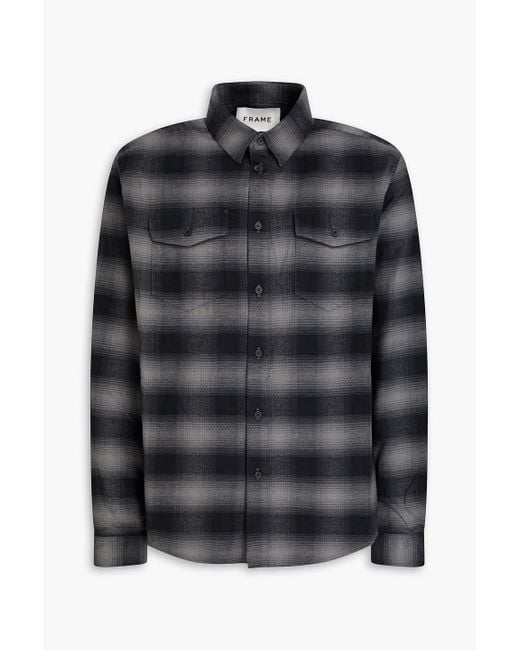 FRAME Black Checked Cotton-flannel Shirt for men