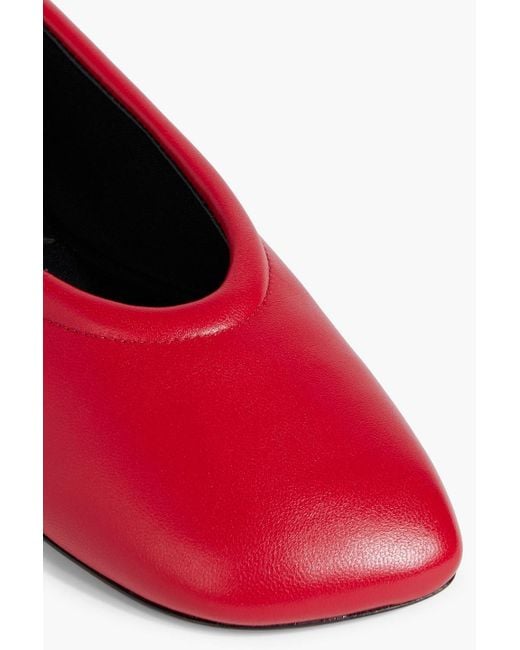 3.1 Phillip Lim Red Id Leather Ballet Flats