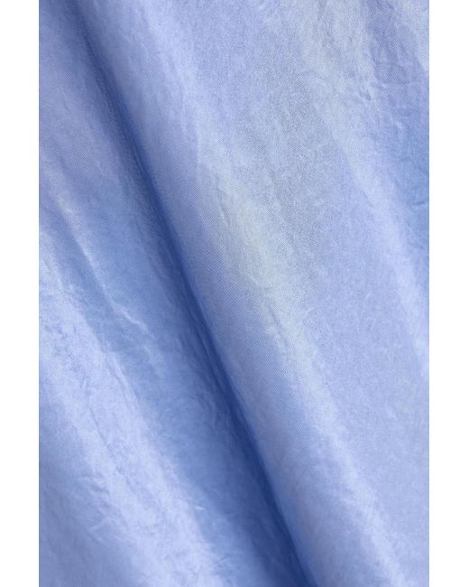 Vince Blue Crinkled-satin Midi Skirt