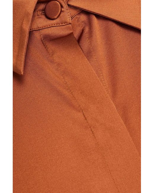 Alex Perry Orange Palmer Silk-blend Satin Shirt