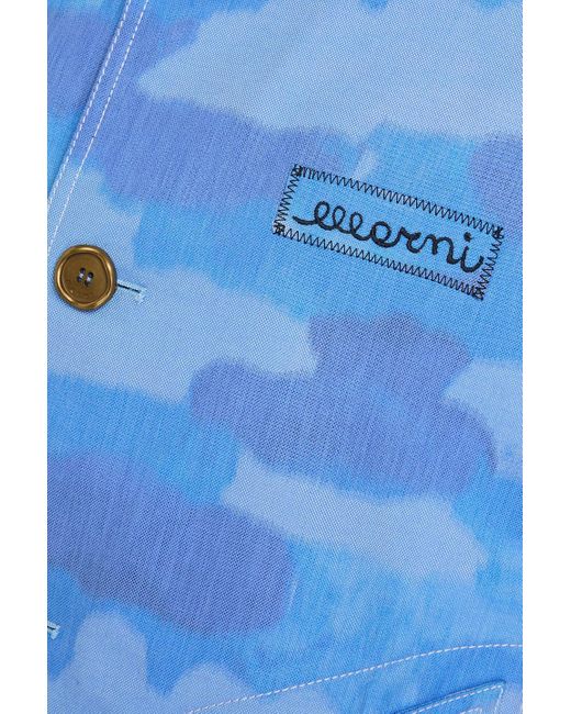 Marni Blue Jacke aus canvas aus einer baumwollmischung mit print