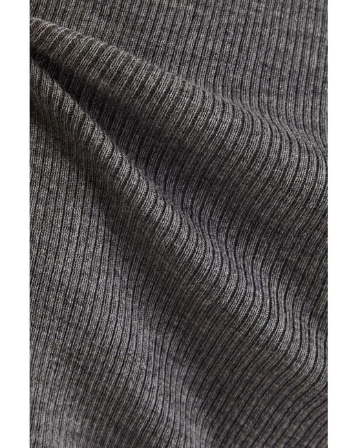 Thom Browne Gray Ribbed Wool-blend Sweater