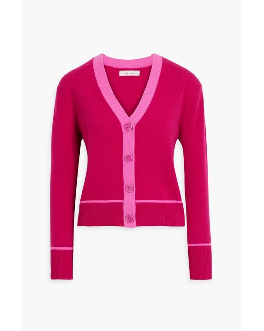Chinti & Parker Pink Merino Wool And Cashmere-blend Cardigan