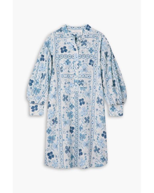 See By Chloé Blue Caravan Floral-jacquard Mini Dress