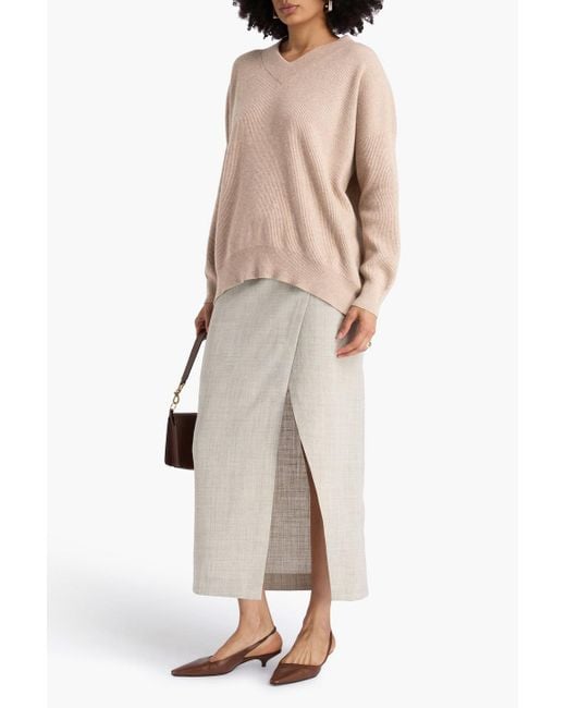 Brunello Cucinelli Natural Bead-Embellished Cashmere Sweater