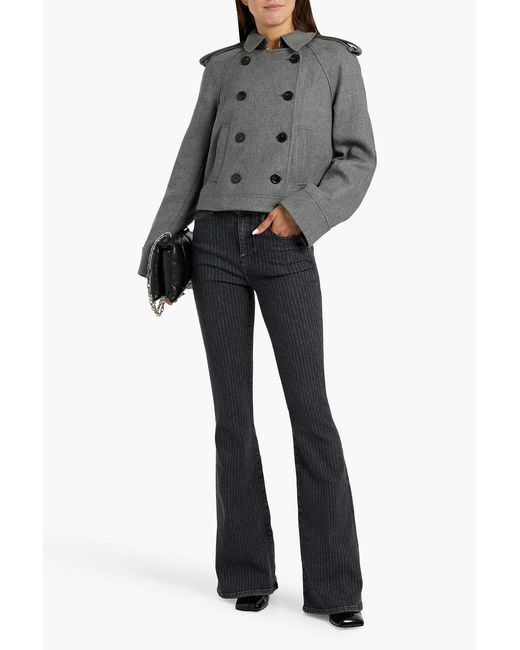 Veronica Beard Gray Conneley Double-Breasted Tweed Jacket