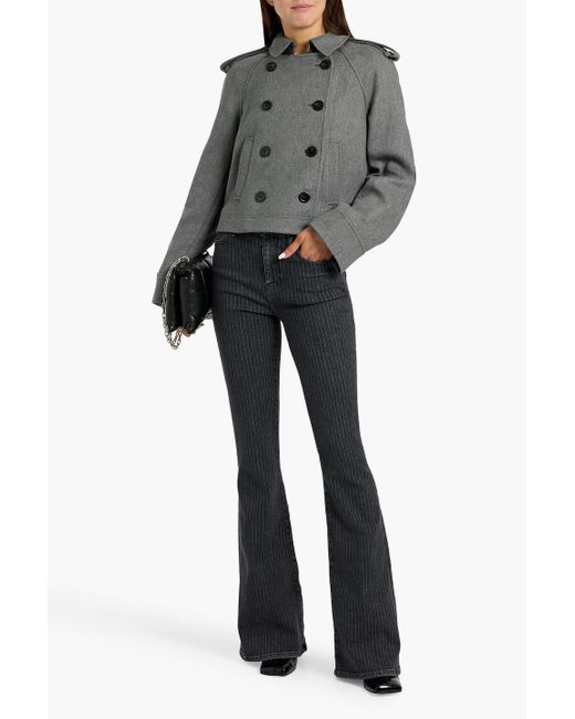Veronica Beard Gray Conneley Double-Breasted Tweed Jacket