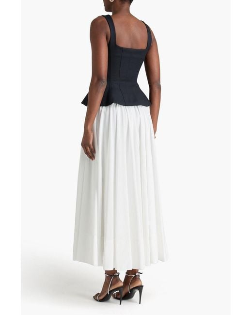 Jonathan Simkhai White Jolynn Jersey And Poplin Maxi Dress