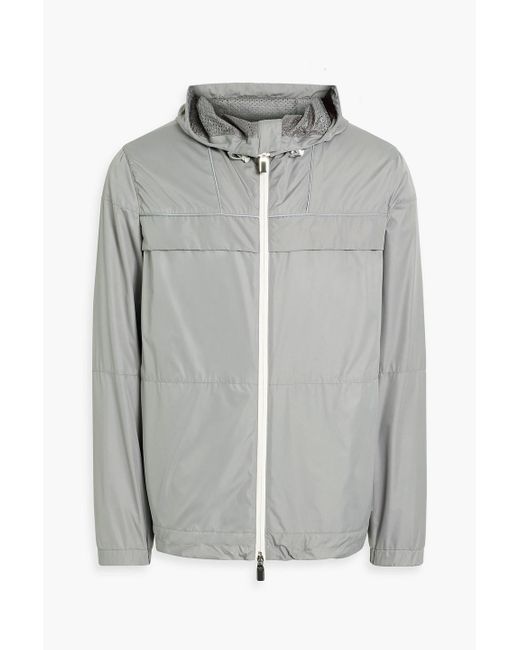 Canali Gray Printed Shell Hooded Jacket for men