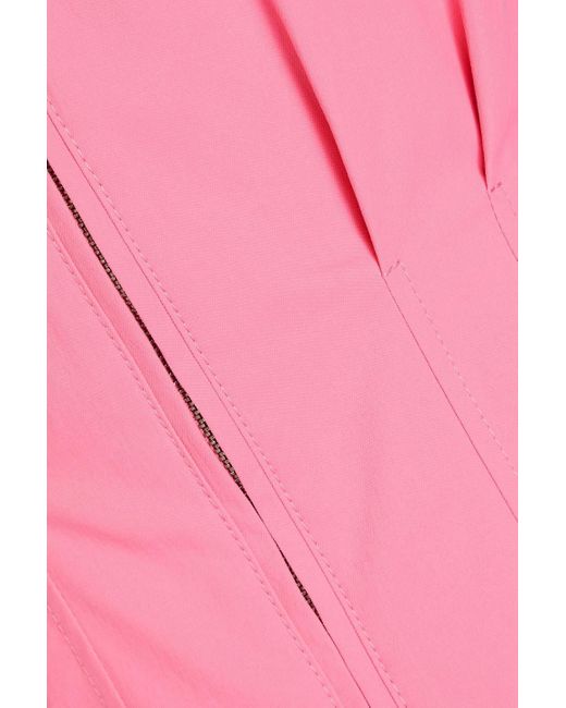 Jonathan Simkhai Pink Callista plissiertes minikleid aus popeline