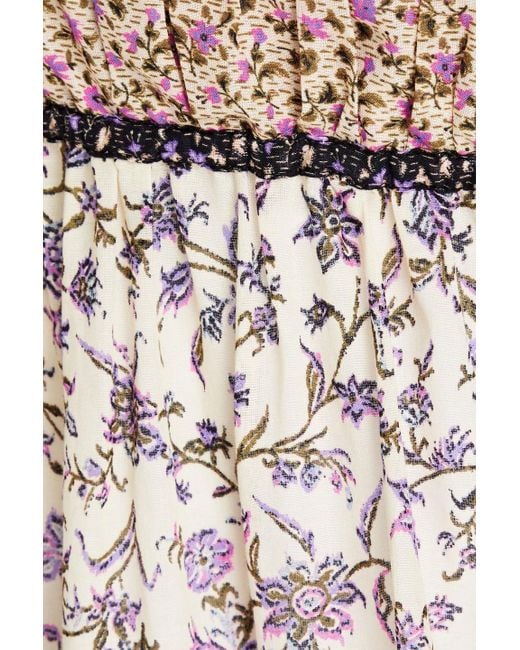Ulla Johnson Natural Verona Floral-print Cotton-blend Midi Dress