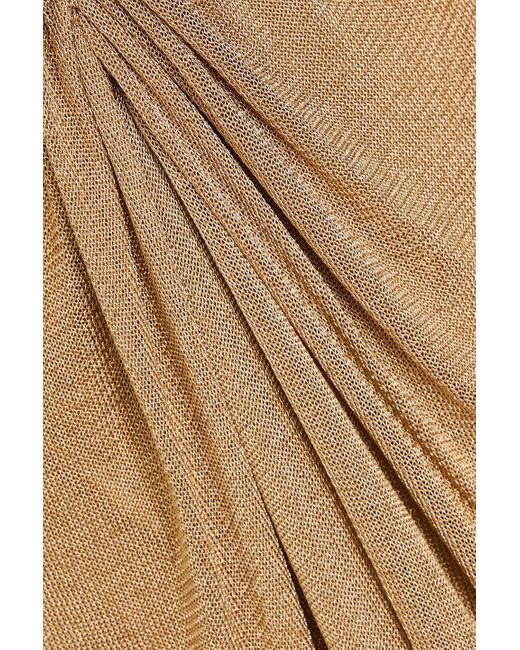 Costarellos Natural Neckholder-robe aus jersey mit -effekt und twist-detail