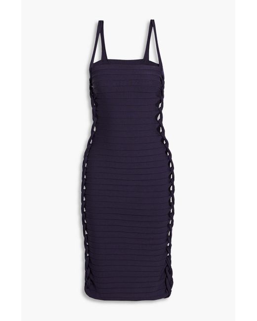 Dion Lee Synthetic Braid Trimmed Ribbed Knit Dress In Blue Lyst Canada 